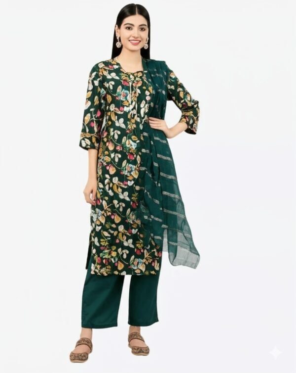 Heavy Rayon Printed 3-Piece Suit – Make a Bold Statement!