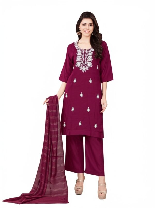 Heavy Rayon Printed 3-Piece Suit – Available in Gorgeous Shades