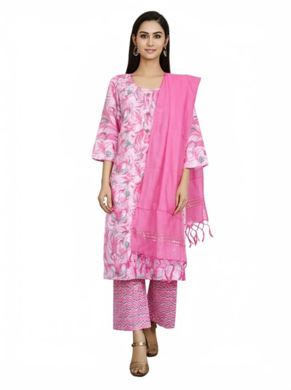 Heavy Cotton Round Neck 3-Piece Suit – Perfect for All Occasions