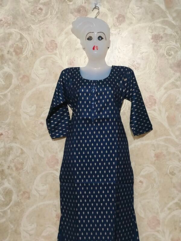 Stylish Round Neck Kurti for Everyday Wear – XL Size - blue color - Image 4