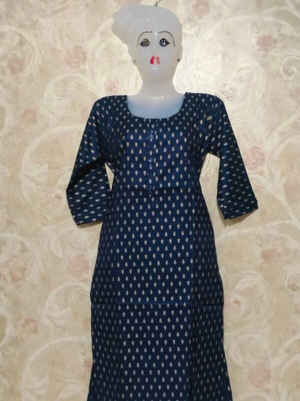 Stylish Round Neck Kurti for Everyday Wear – XL Size - blue color - Image 5