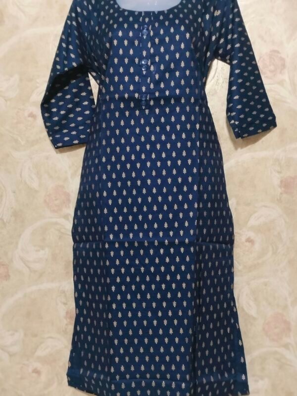 Stylish Round Neck Kurti for Everyday Wear – XL Size - blue color - Image 2