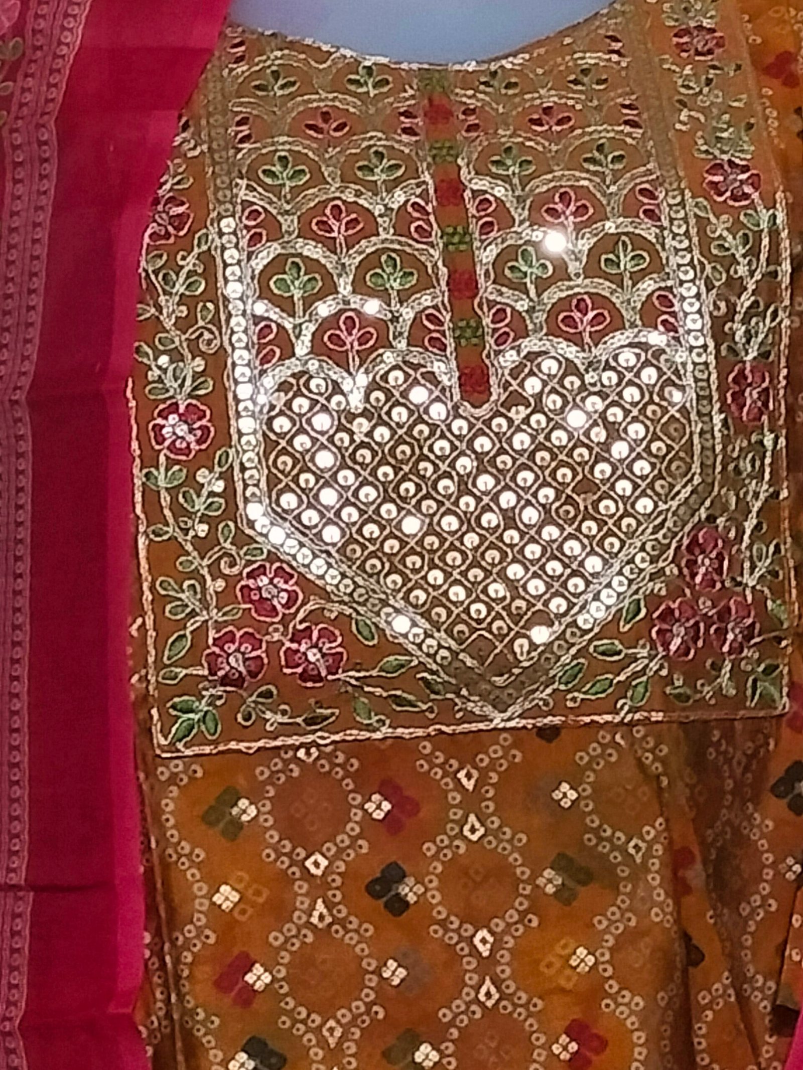 Stylish Round Neck Suit Set with Dupatta & Pajama – XL Size - Image 3