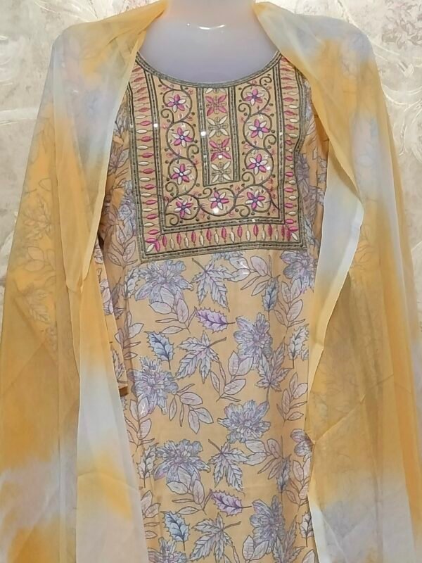 Stylish Round Neck Suit with Dupatta & Pajama – XL Size - Image 3