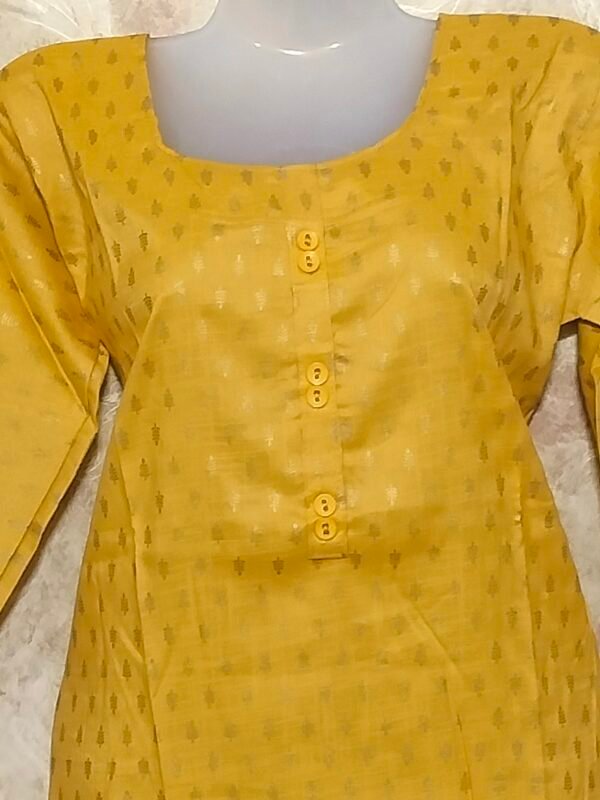 Stylish Round Neck Kurti for Everyday Wear – XL Size - Yellow color