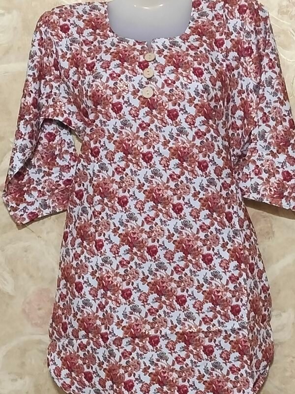Stylish & Comfortable Short Kurti for Women – L Size -maroon