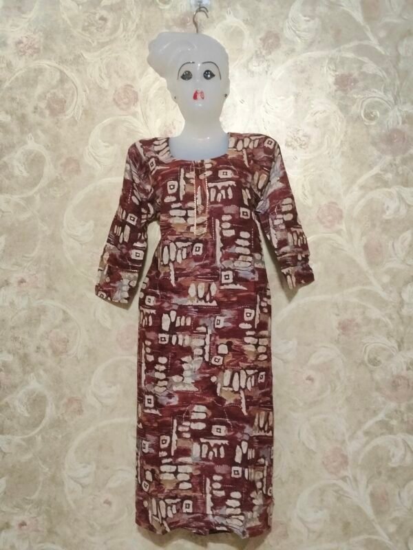 Stylish Round Neck Kurti – Available in mehroon - Image 3