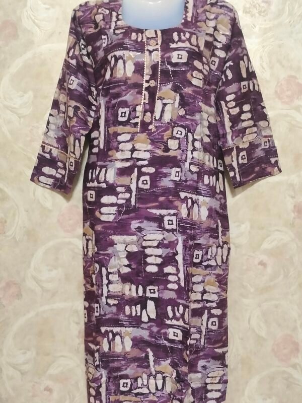 Stylish Round Neck Kurti – Available in wine