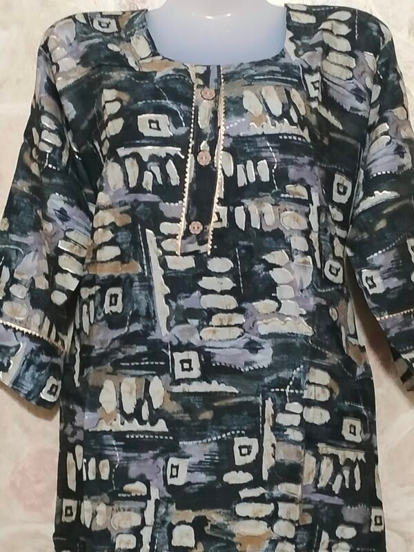 Stylish Round Neck Kurti – Available in Black