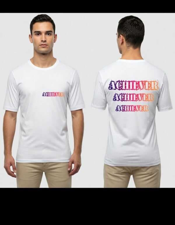 Complete Pack of 7 T-shirt | Men's Heavy Polymer Cotton T-Shirt | Achiever Print | White | Round Neck | Half Sleeve | Sizes XS-XXXL