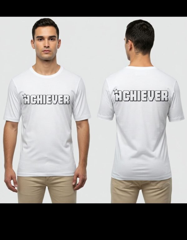 Men's Heavy Polymer Cotton T-Shirt | Achiever Print-6 | White | Round Neck | Half Sleeve | Sizes XS-XXXL (Copy)