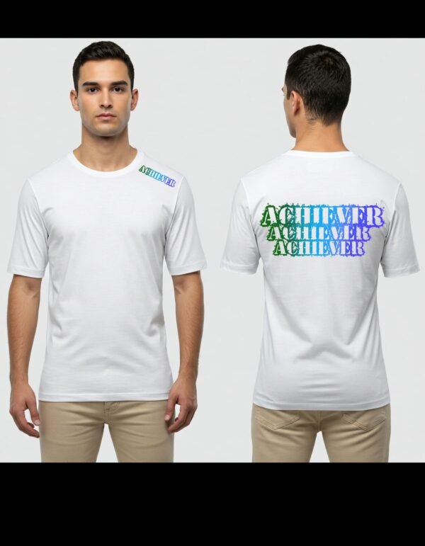 Complete Pack of 7 T-shirt | Men's Heavy Polymer Cotton T-Shirt | Achiever Print | White | Round Neck | Half Sleeve | Sizes XS-XXXL - Image 5