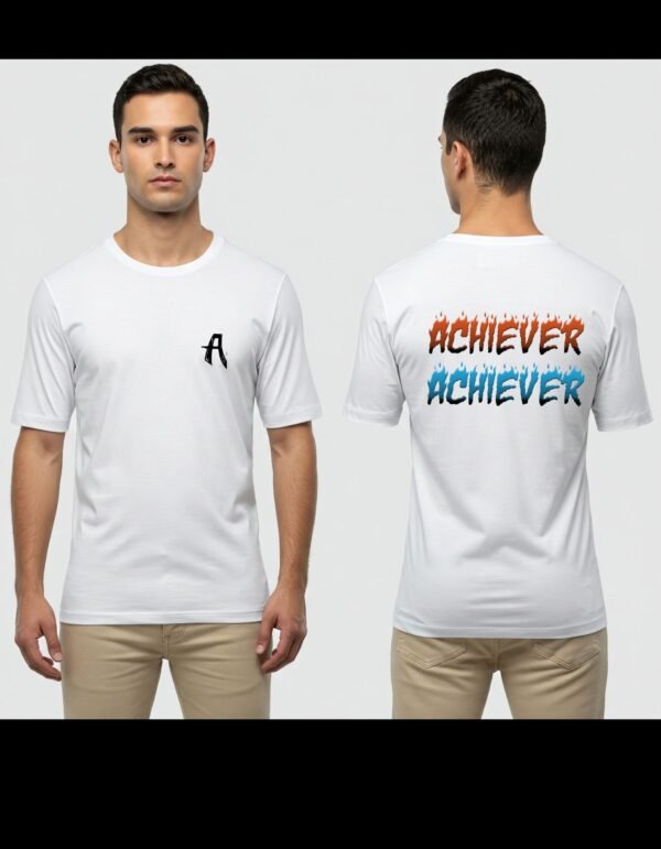 Complete Pack of 7 T-shirt | Men's Heavy Polymer Cotton T-Shirt | Achiever Print | White | Round Neck | Half Sleeve | Sizes XS-XXXL - Image 3