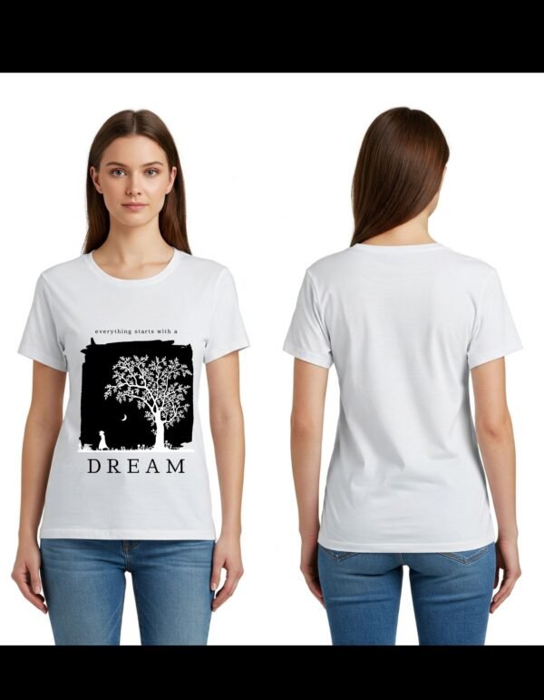 Complete Pack of 3 T-shirt | Girl's Heavy Polymer Cotton T-Shirt |  White | Round Neck | Half Sleeve | Sizes XS-XXXL - Image 3