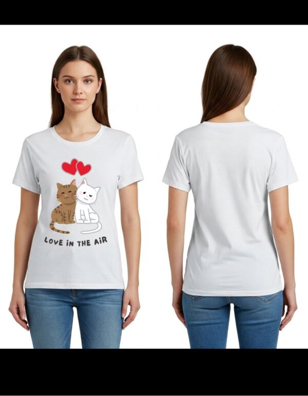 Girl's Heavy Polymer Cotton T-Shirt | hate 2 | love in air | Round Neck | Half Sleeve | Sizes XS-XXXL
