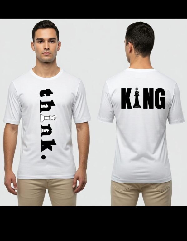 Boy's Heavy Polymer Cotton T-Shirt | Work hard | think and king | Round Neck | Half Sleeve | Sizes XS-XXXL