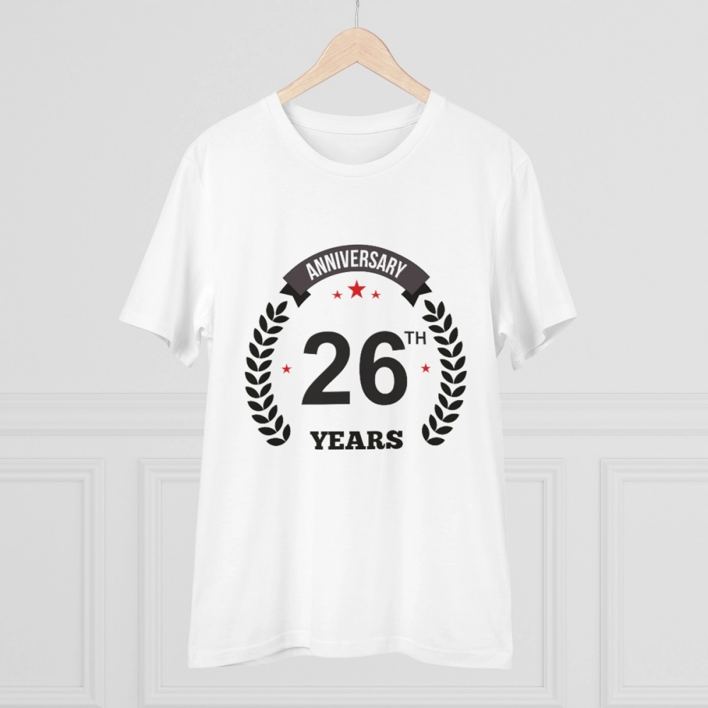 Generic Men's PC Cotton 26th Anniversary Printed T Shirt (Color: White, Thread Count: 180GSM) - Image 3