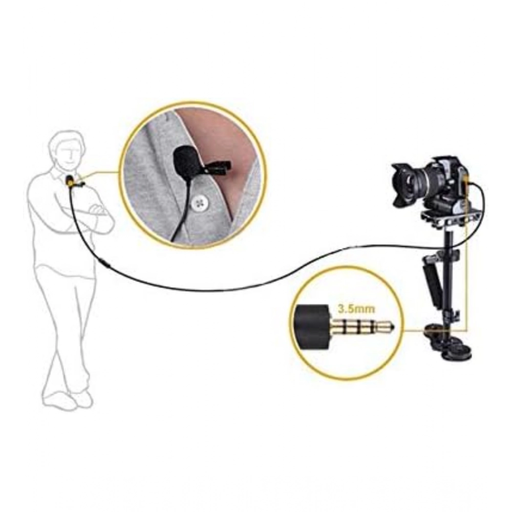 Generic Plastic BOYA BY-M1 Lavalier Condenser Microphone with 20ft Audio Cable - Image 3