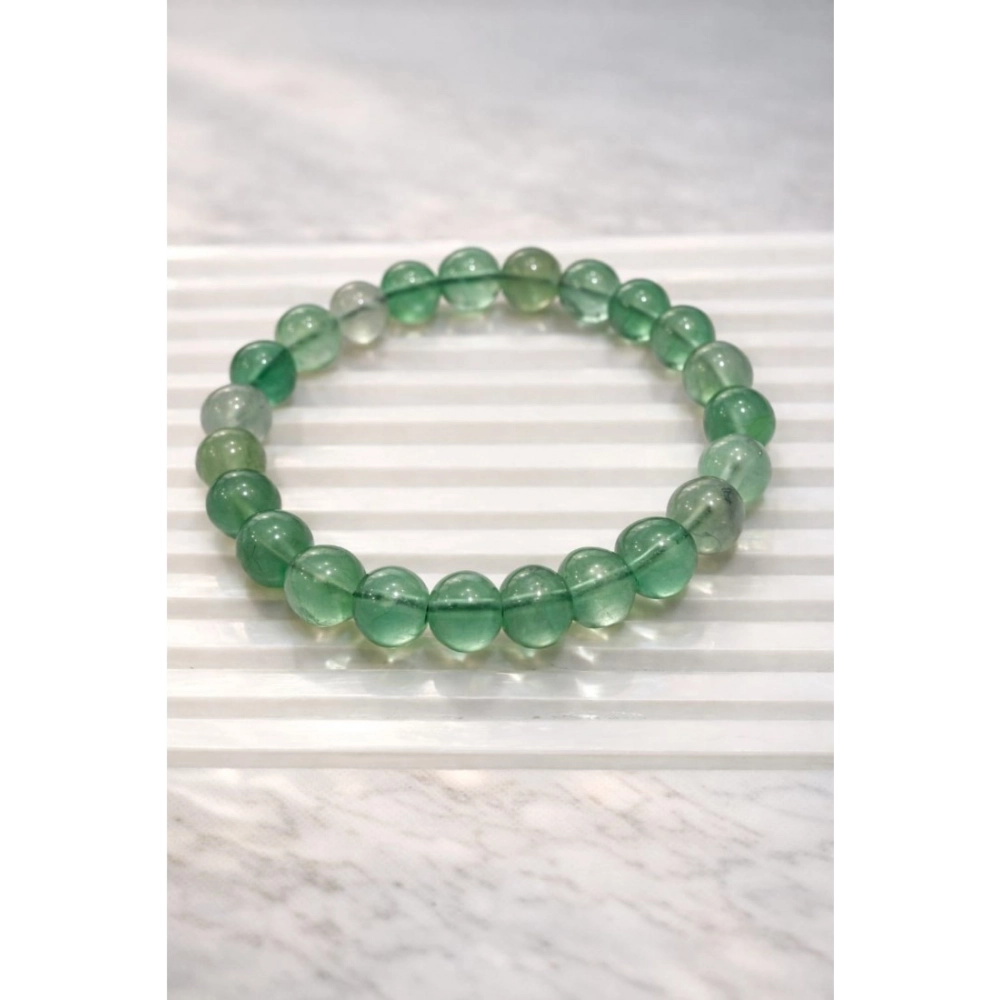 Generic Natural Crystal 8mm Fluorite Bracelet (Green) - Image 2