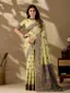 PHEASANT Women's Pista green Soft Cotton Saree with Kalamkari Bird Print - Image 5