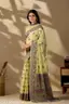 PHEASANT Women's Pista green Soft Cotton Saree with Kalamkari Bird Print - Image 7