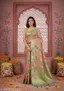 Rekha Maniyar Women's Mehendi Silk Cotton Woven Tie & Dye Style Printed Saree With Blouse Piece - Image 5