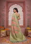 Rekha Maniyar Women's Mehendi Silk Cotton Woven Tie & Dye Style Printed Saree With Blouse Piece - Image 7